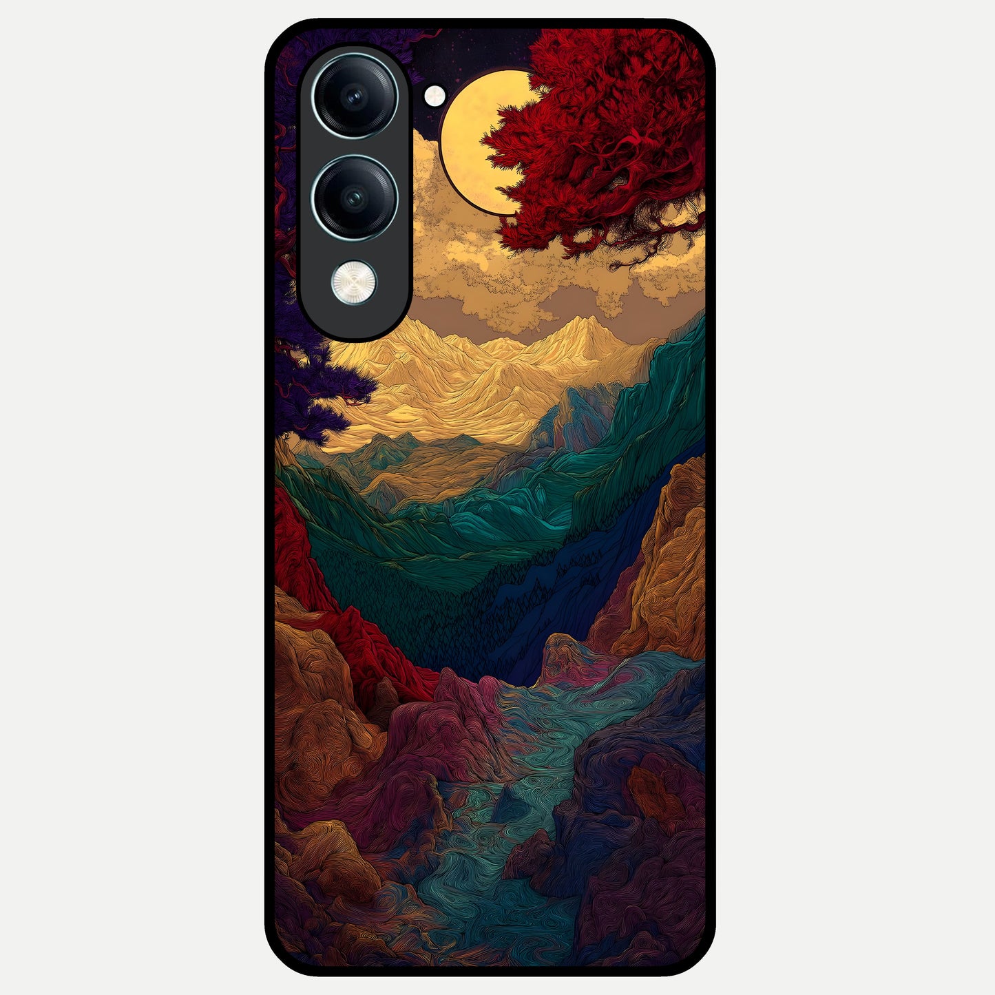  Mystic Valley Light Glass Case for iQOO Z10 lite back cover – full design glossy printed glass finish