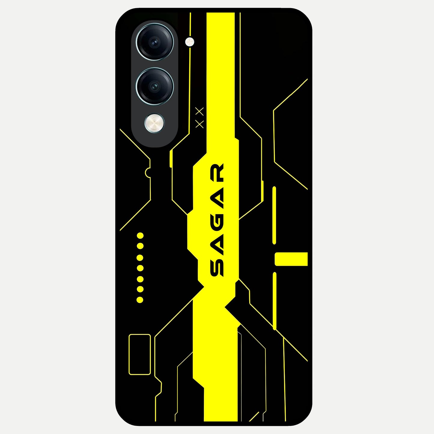  Neon CYBERPUNK Custom Name Glass Case for iQOO Z10 Lite back cover – full design glossy printed glass finish