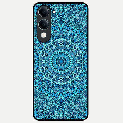  Ocean Bloom Mandala Glass Case for iQOO Z10 lite back cover – full design glossy printed glass finish