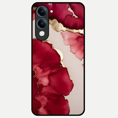  Pink And White Marble Glass Case for iQOO Z10 lite back cover – full design glossy printed glass finish