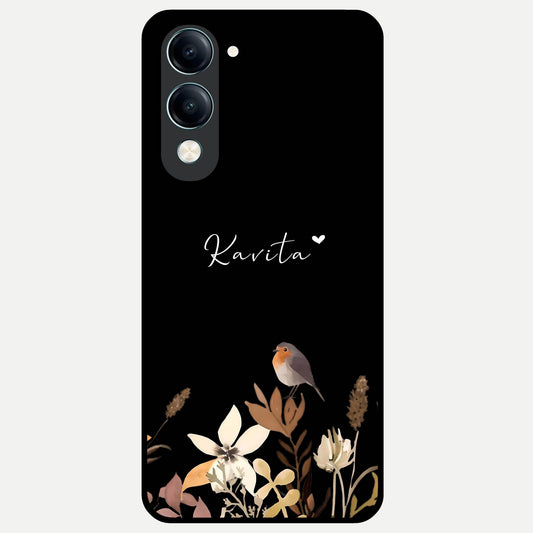  Quiet Garden Tune Custom Name Glass Case for iQOO Z10 Lite back cover – full design glossy printed glass finish