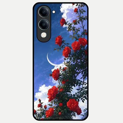  Rose Drift Flowers Glass Case for iQOO Z10 Lite back cover – full design glossy printed glass finish