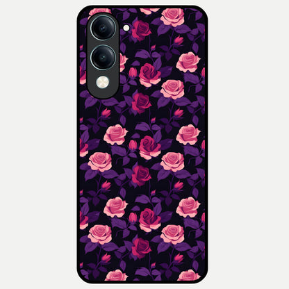  Rose Garden Twilight Glass Case for iQOO Z10 Lite back cover – full design glossy printed glass finish