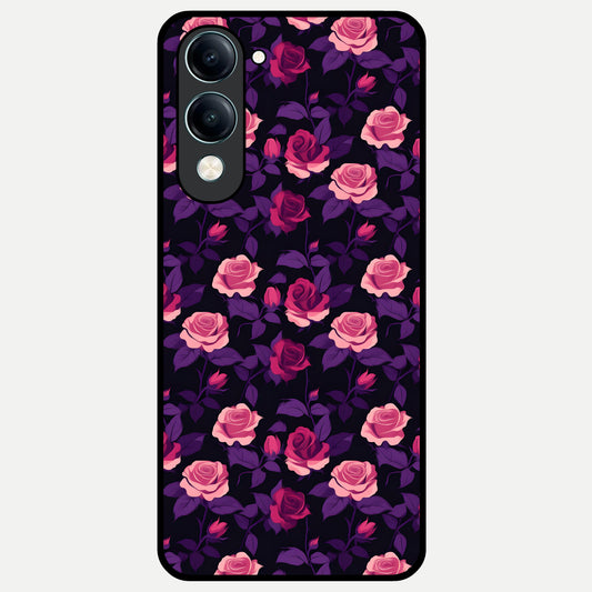  Rose Garden Twilight Glass Case for iQOO Z10 Lite back cover – full design glossy printed glass finish