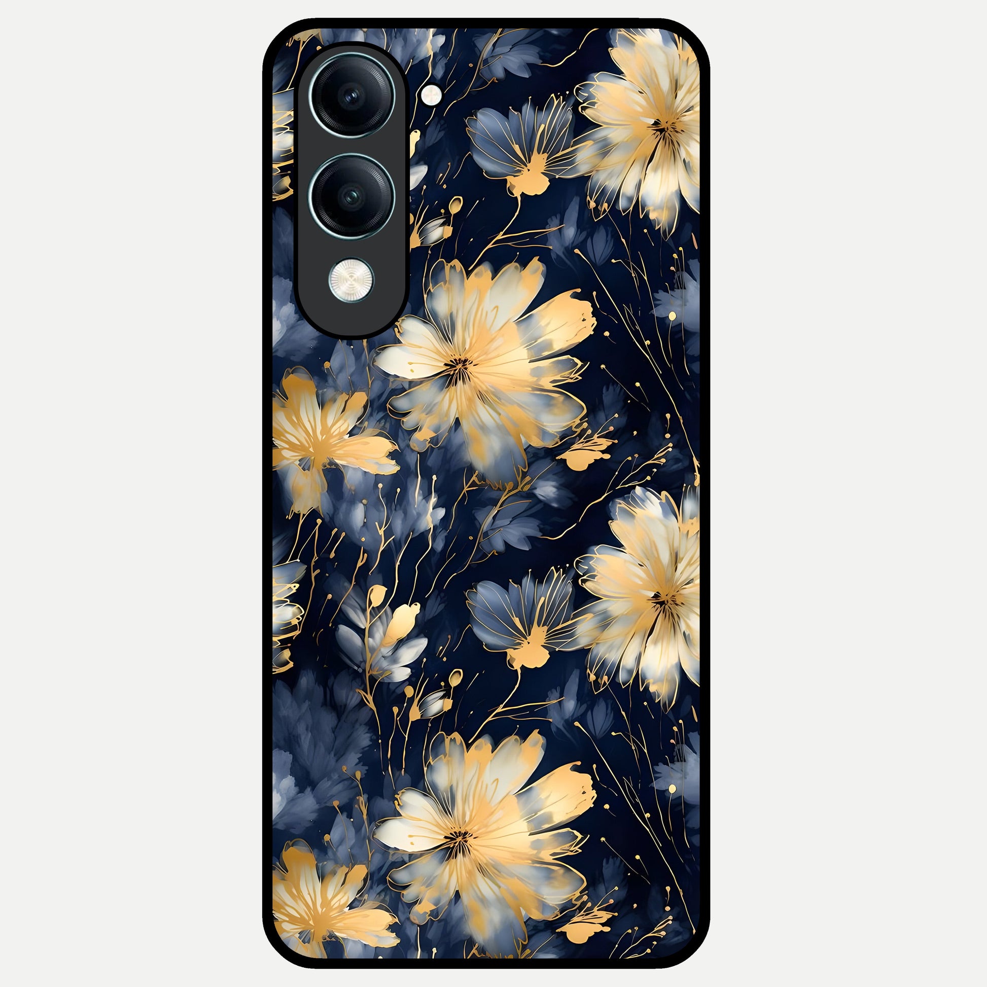  Royal Petal Dream Glass Case for iQOO Z10 Lite back cover – full design glossy printed glass finish