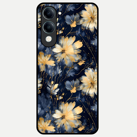  Royal Petal Dream Glass Case for iQOO Z10 Lite back cover – full design glossy printed glass finish