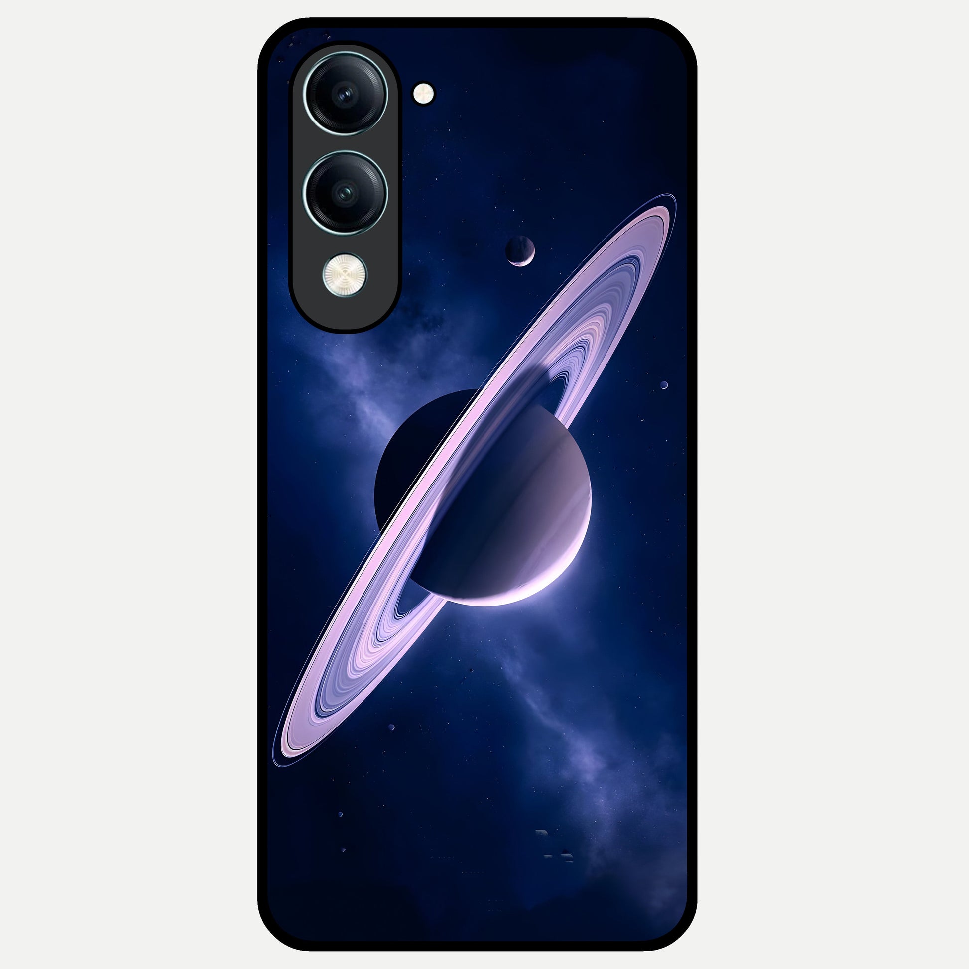  Saturn Ring Mystique Glass Case for iQOO Z10 lite back cover – full design glossy printed glass finish