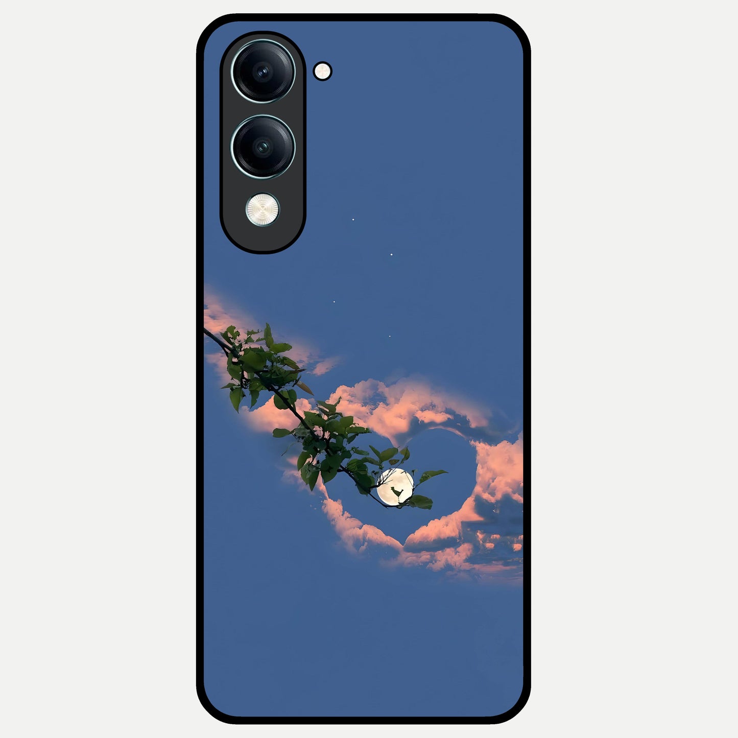  Sky Under Tree Glass Case for iQOO Z10 Lite back cover – full design glossy printed glass finish