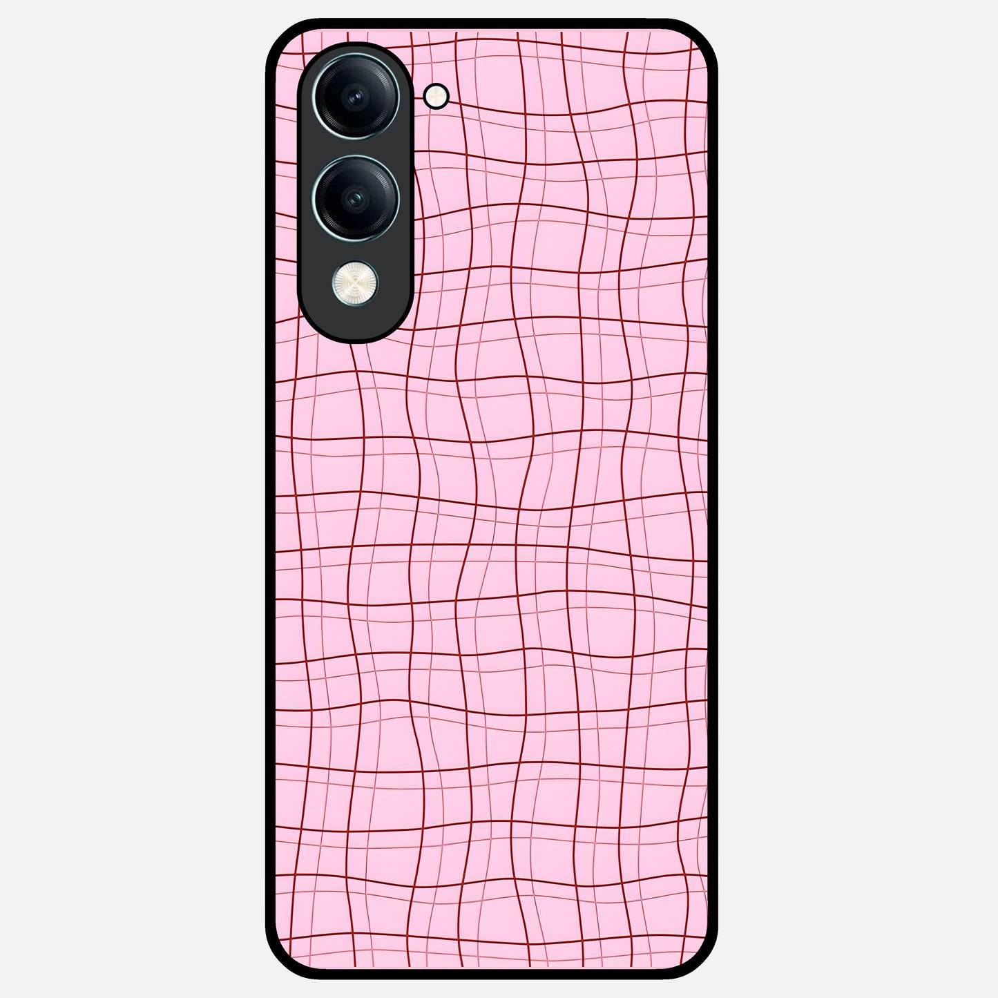  Soft Grid Bliss Glass Case for iQOO Z10 lite back cover – full design glossy printed glass finish