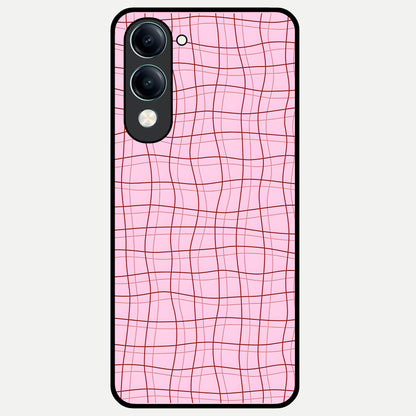  Soft Grid Bliss Glass Case for iQOO Z10 lite back cover – full design glossy printed glass finish