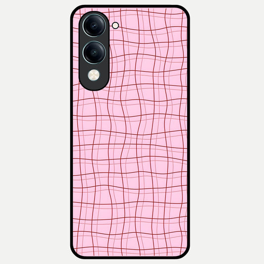  Soft Grid Bliss Glass Case for iQOO Z10 lite back cover – full design glossy printed glass finish