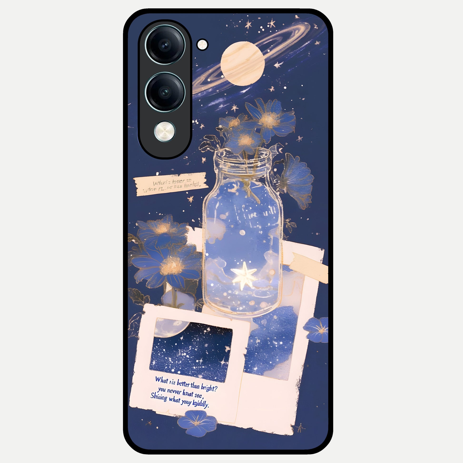  Starlit Cosmic Jar Glass Case for iQOO Z10 lite back cover – full design glossy printed glass finish