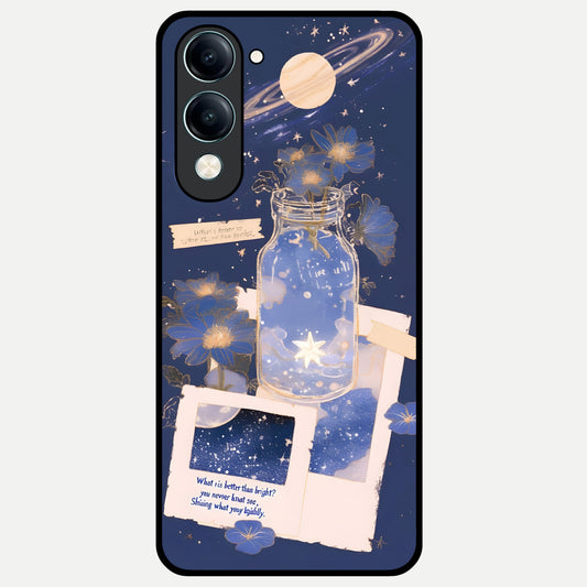  Starlit Cosmic Jar Glass Case for iQOO Z10 lite back cover – full design glossy printed glass finish
