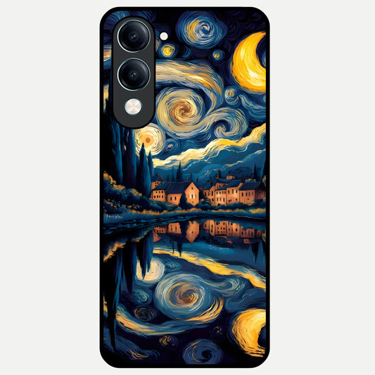  Starry Sky Serenity Glass Case for iQOO Z10 Lite back cover – full design glossy printed glass finish