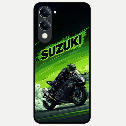  Suzuki Speed Beast Glass Case for iQOO Z10 Lite back cover – full design glossy printed glass finish