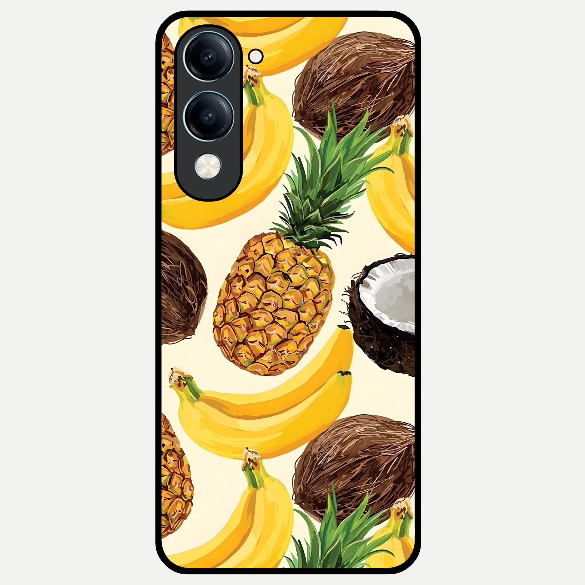  Tropical Fruit Mood Glass Case for iQOO Z10 lite back cover – full design glossy printed glass finish