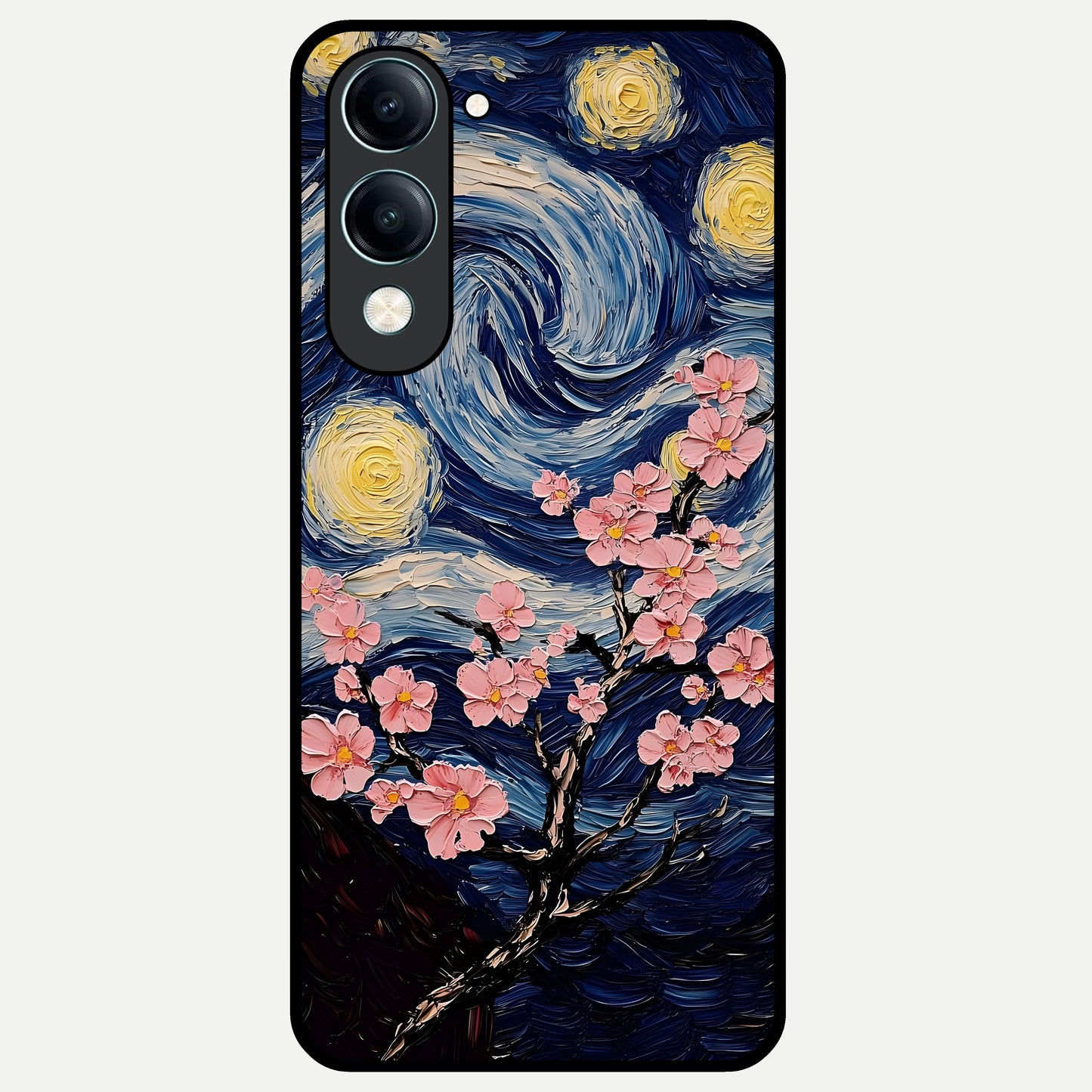  Van Gogh Scenery Glass Case for iQOO Z10 Lite back cover – full design glossy printed glass finish