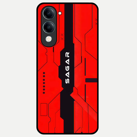  Voltage Rise CYBERPUNK Custom Name Glass Case for iQOO Z10 lite back cover – personalized glossy printed glass finish