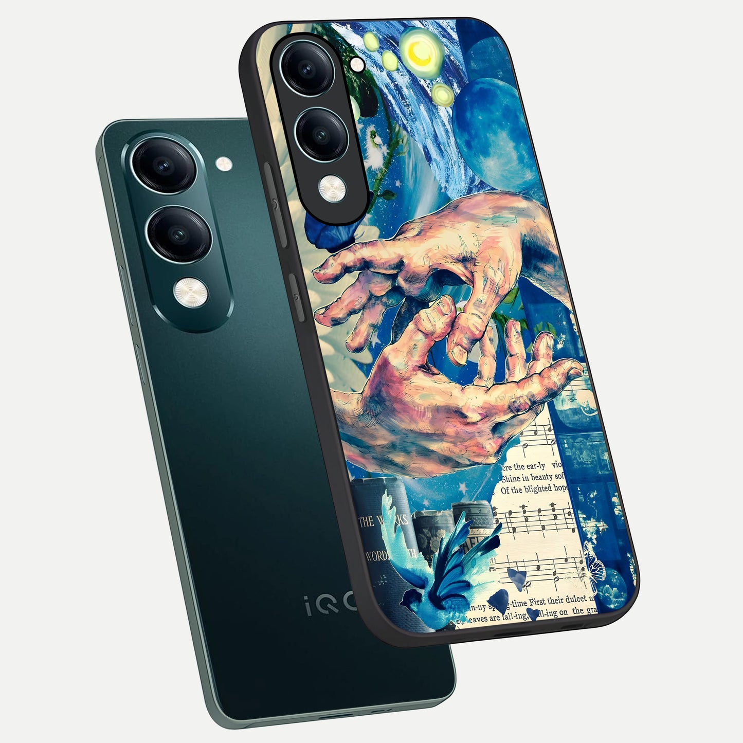 Aesthetic Divider phone case for iQOO Z10 lite showing premium glass back cover with detailed artwork