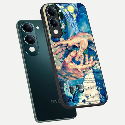  Aesthetic Divider phone case for iQOO Z10 lite showing premium glass back cover with detailed artwork