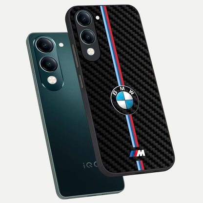  BMW Pattern phone case for iQOO Z10 lite showing premium glass back cover with detailed artwork