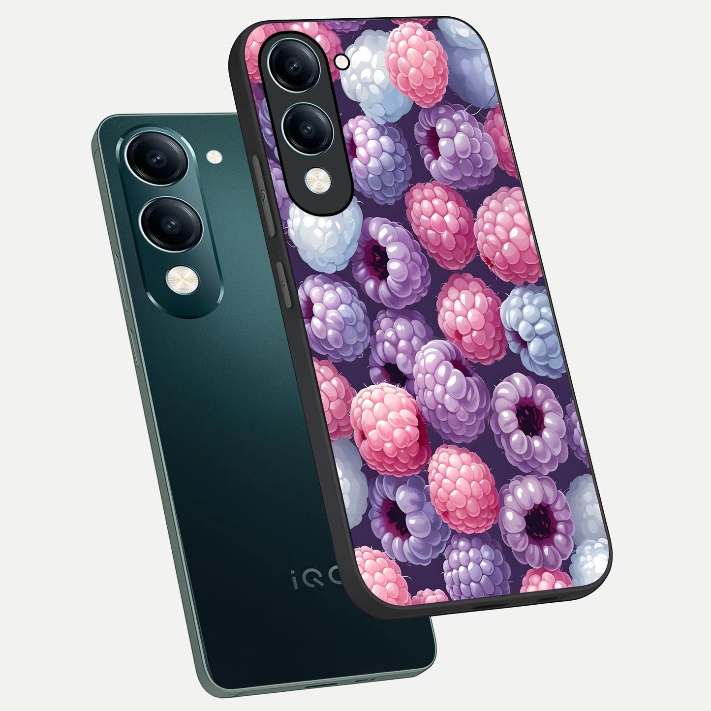  Berry Candy Pop phone case for iQOO Z10 lite showing premium glass back cover with detailed artwork