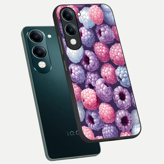  Berry Candy Pop phone case for iQOO Z10 lite showing premium glass back cover with detailed artwork