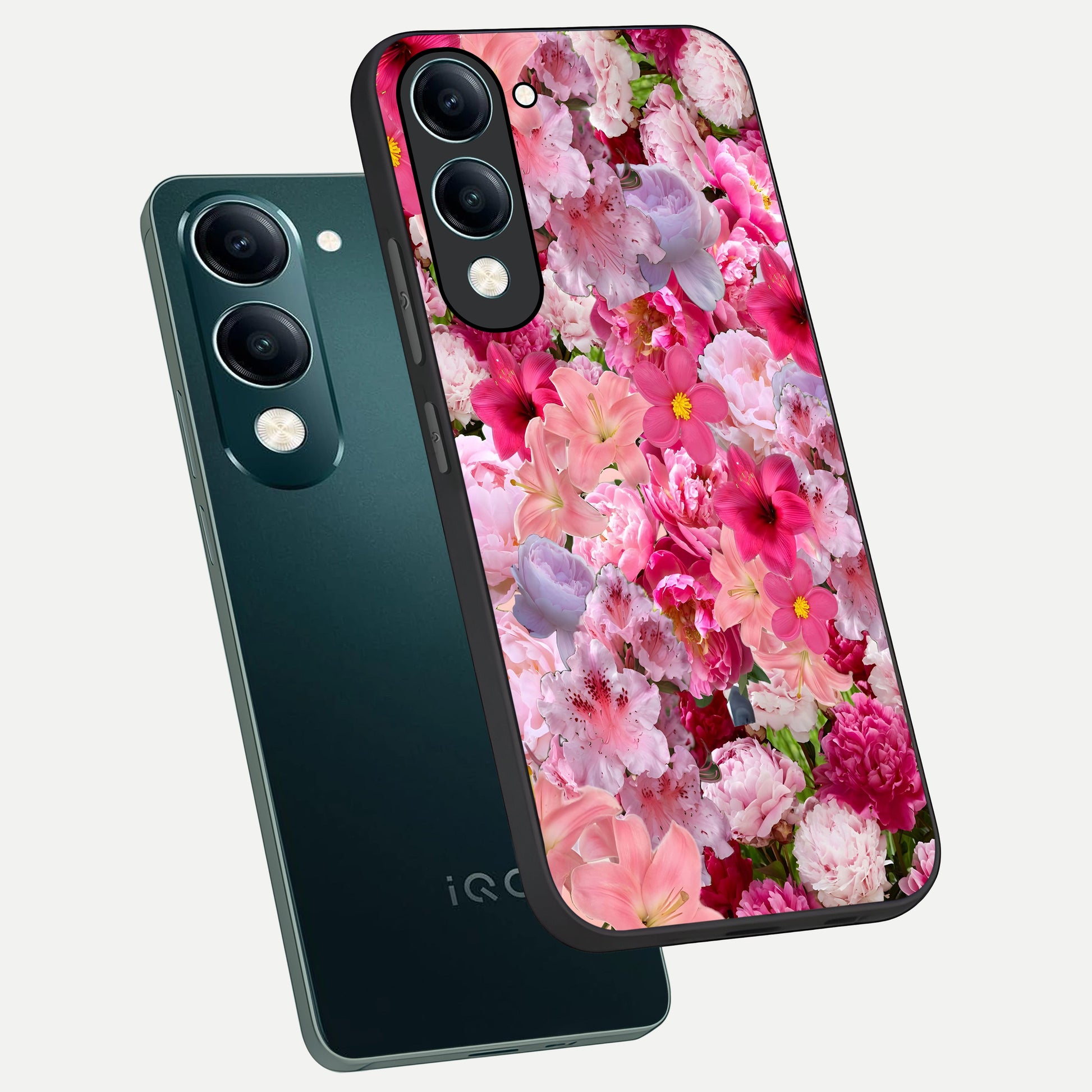  Bloom Crush Fantasy phone case for iQOO Z10 lite showing premium glass back cover with detailed artwork