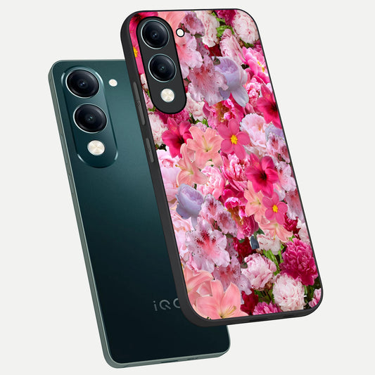  Bloom Crush Fantasy phone case for iQOO Z10 lite showing premium glass back cover with detailed artwork