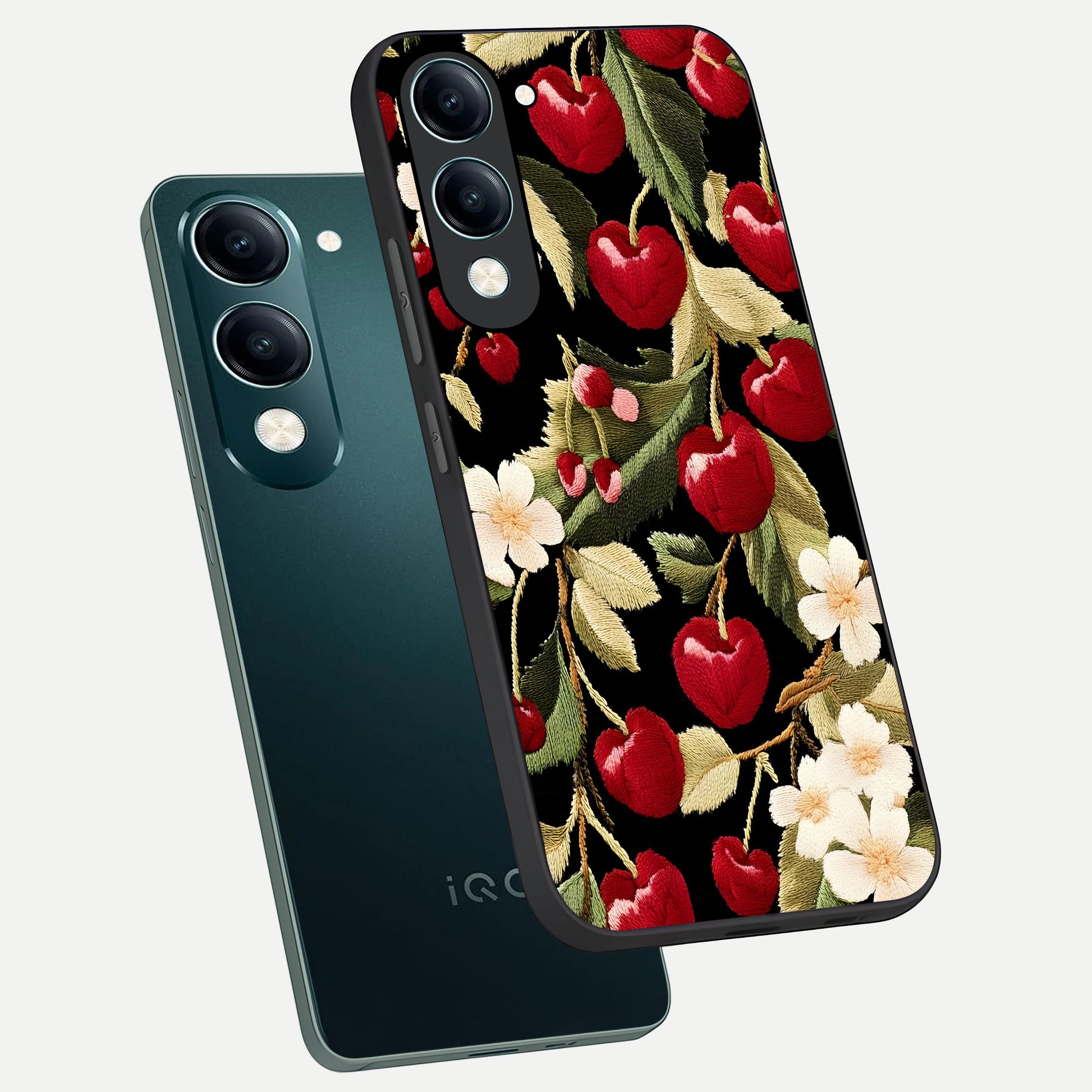  Blooming Spendor Bird phone case for iQOO Z10 Lite showing premium glass back cover with detailed artwork