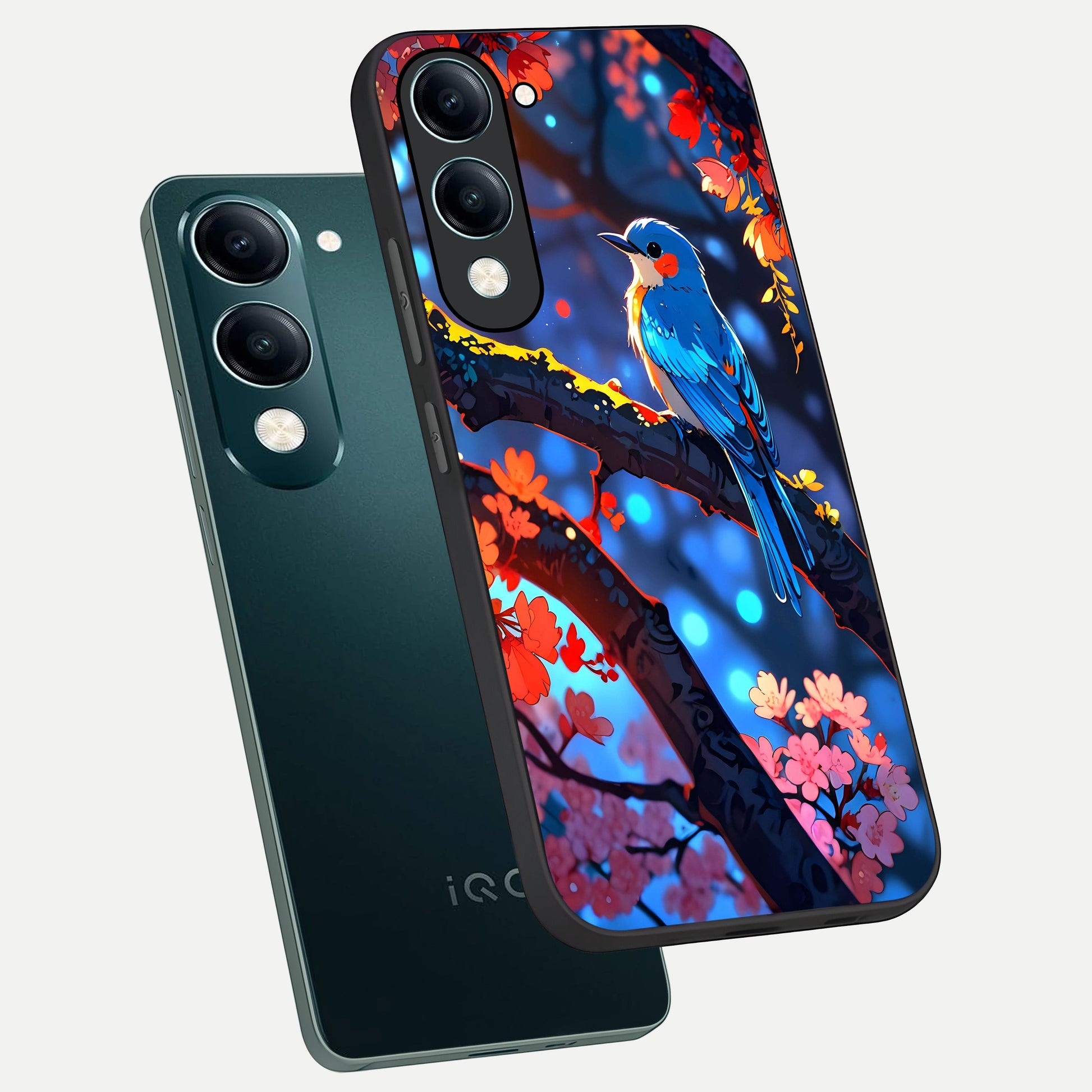  Blooming Water Drift phone case for iQOO Z10 Lite showing premium glass back cover with detailed artwork