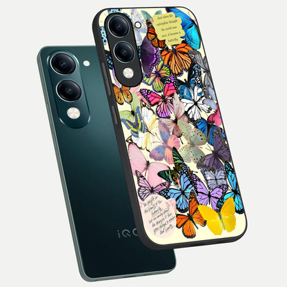  Butterflies Petal Dream phone case for iQOO Z10 Lite showing premium glass back cover with detailed artwork