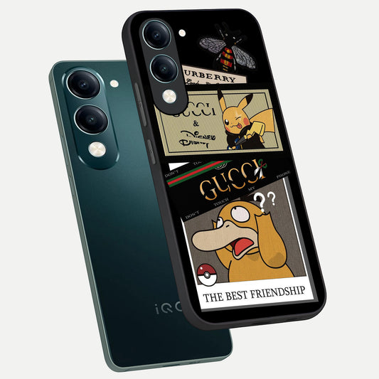  Cartoon Brand Play Mashup phone case for iQOO Z10 lite showing premium glass back cover with detailed artwork