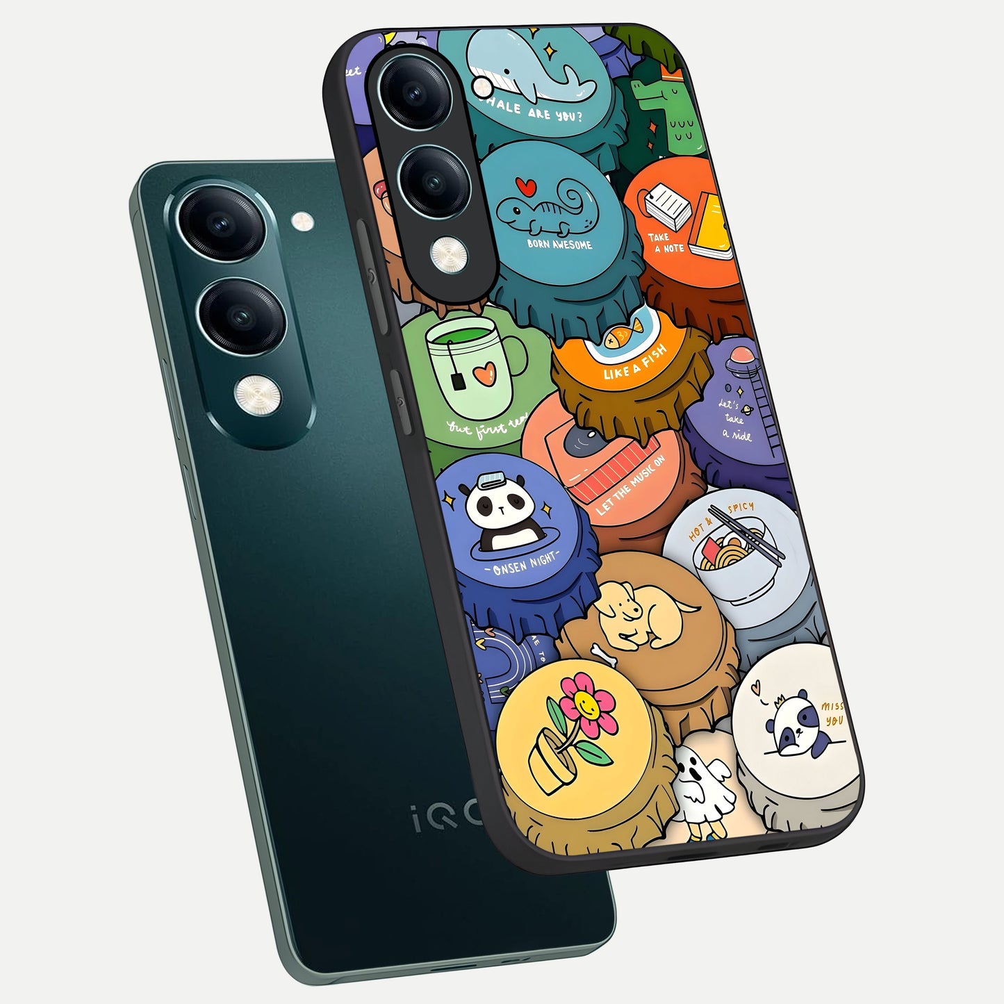  Coins Patterns phone case for iQOO Z10 lite showing premium glass back cover with detailed artwork