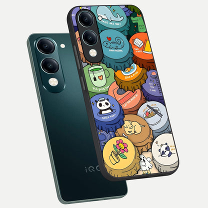  Coins Patterns phone case for iQOO Z10 lite showing premium glass back cover with detailed artwork