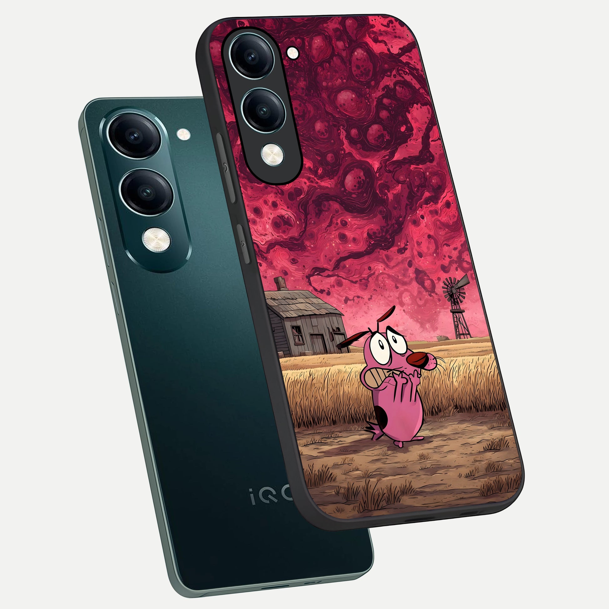  Courage Under Sky phone case for iQOO Z10 lite showing premium glass back cover with detailed artwork