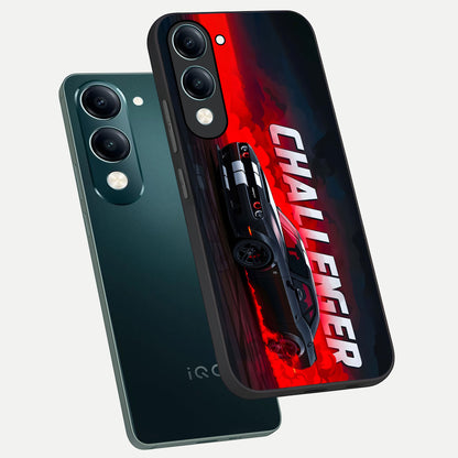  Crimson Challenger Fury phone case for iQOO Z10 Lite showing premium glass back cover with detailed artwork