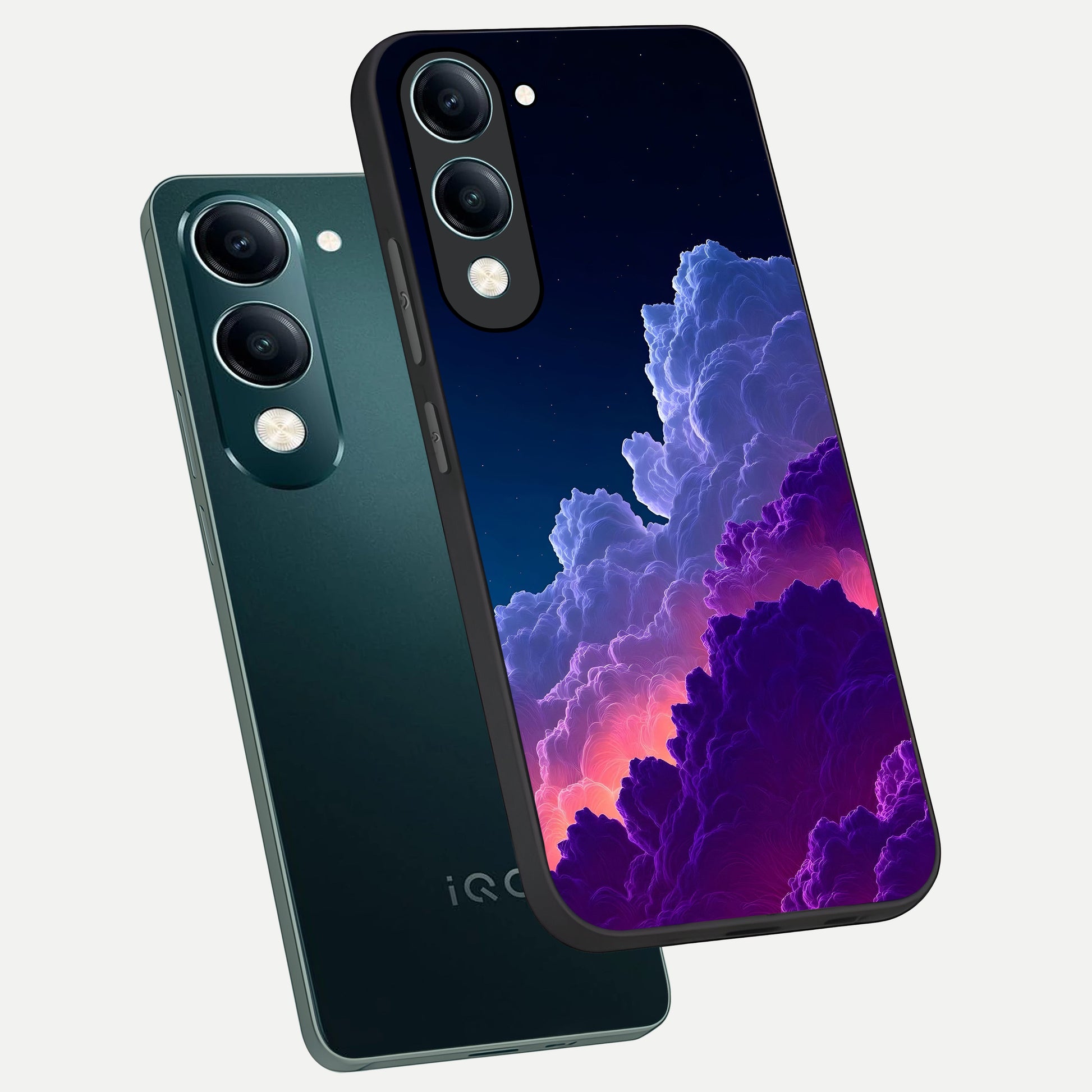  Dreamy Cloud Skies phone case for iQOO Z10 lite showing premium glass back cover with detailed artwork
