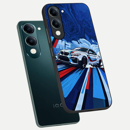  Drift Power Rush phone case for iQOO Z10 lite showing premium glass back cover with detailed artwork
