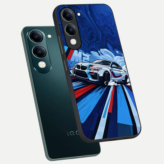  Drift Power Rush phone case for iQOO Z10 lite showing premium glass back cover with detailed artwork