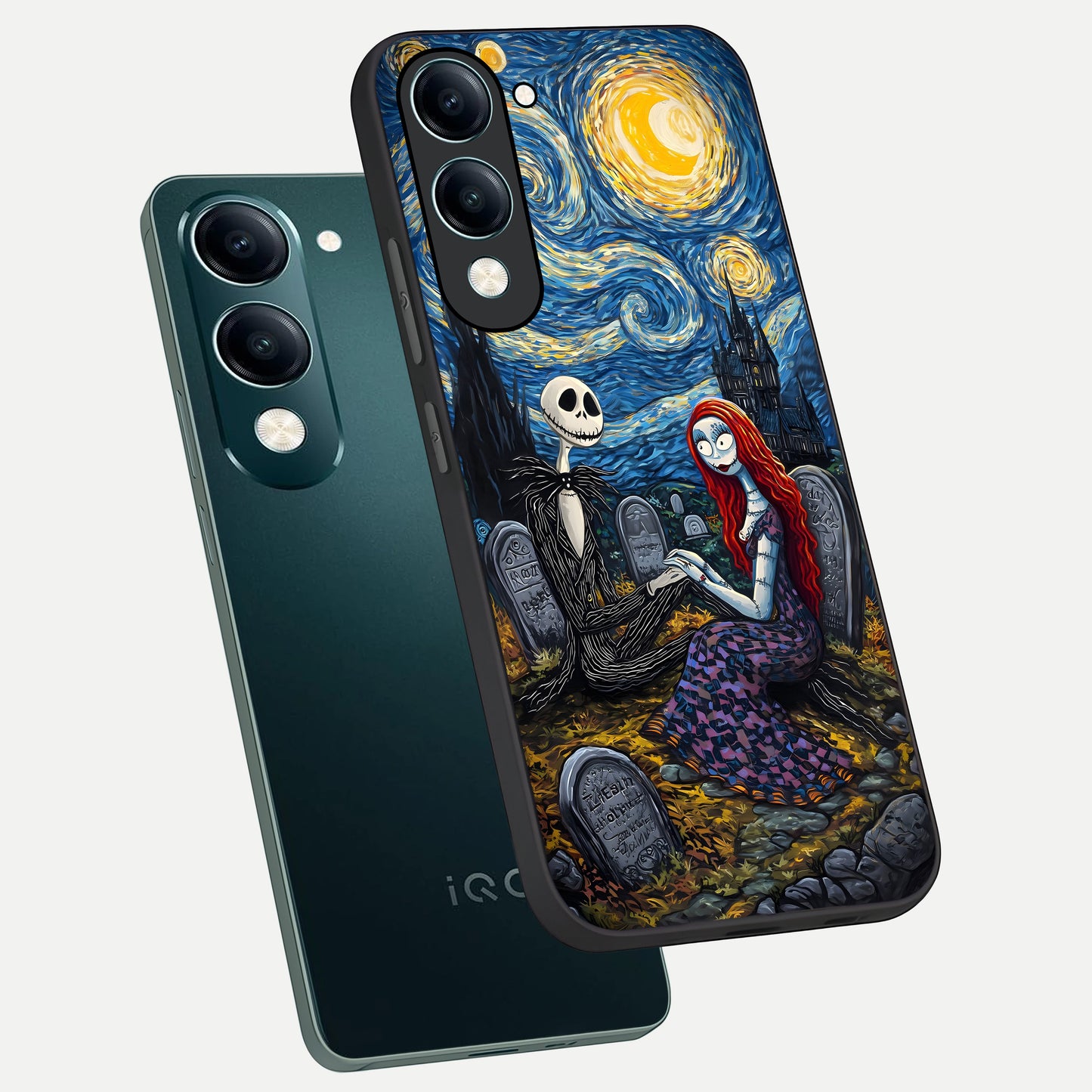  Eternal Night Love phone case for iQOO Z10 lite showing premium glass back cover with detailed artwork