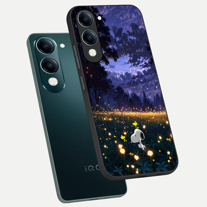  Firefly Meadow Magic phone case for iQOO Z10 lite showing premium glass back cover with detailed artwork