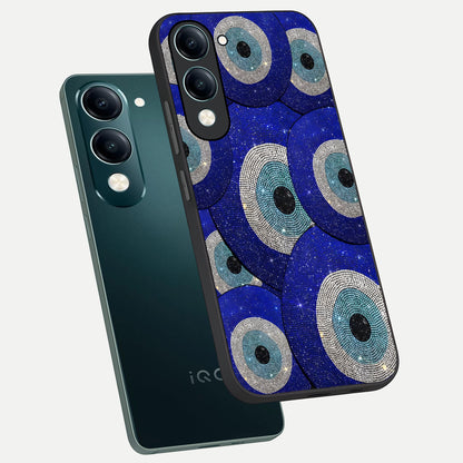  Galaxy Eye Flow phone case for iQOO Z10 lite showing premium glass back cover with detailed artwork