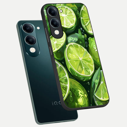  Green Kawasaki phone case for iQOO Z10 lite showing premium glass back cover with detailed artwork
