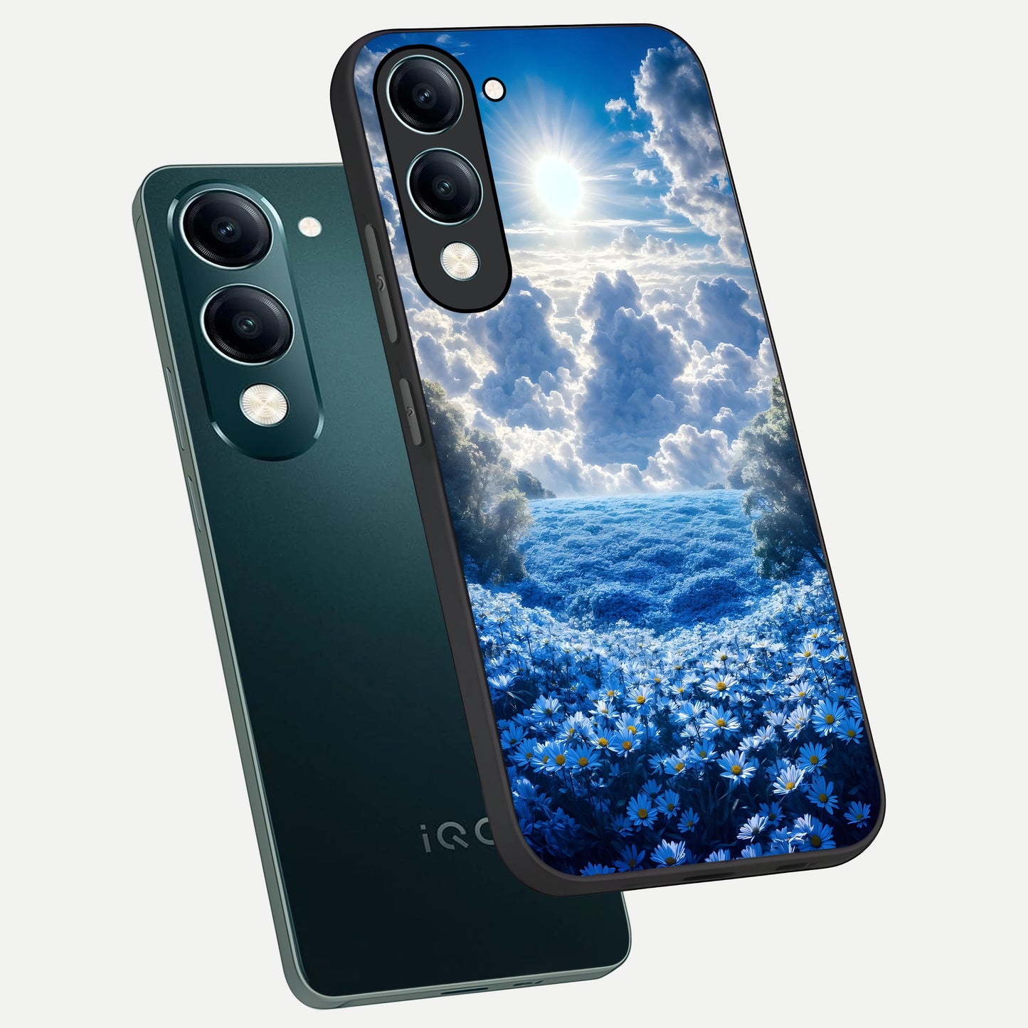  Heavenly Daisy Horizon phone case for iQOO Z10 Lite showing premium glass back cover with detailed artwork
