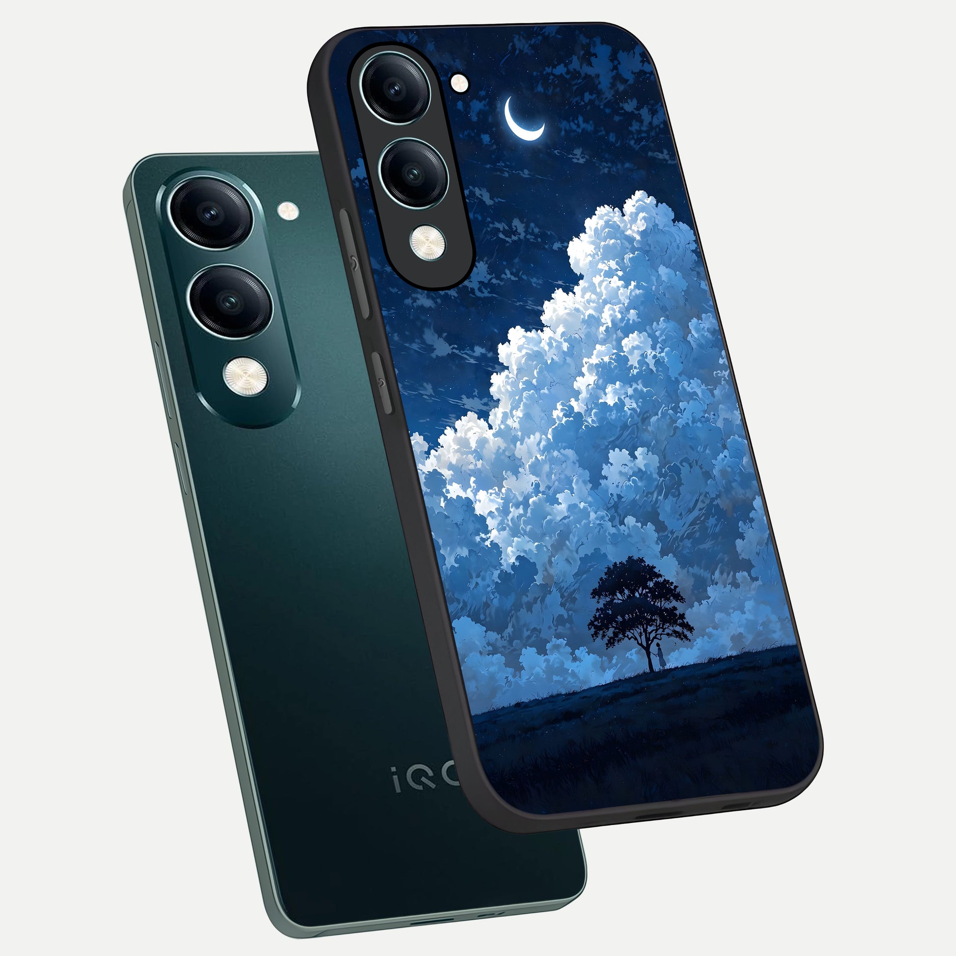 Midnight Sky Serenity phone case for iQOO Z10 Lite showing premium glass back cover with detailed artwork