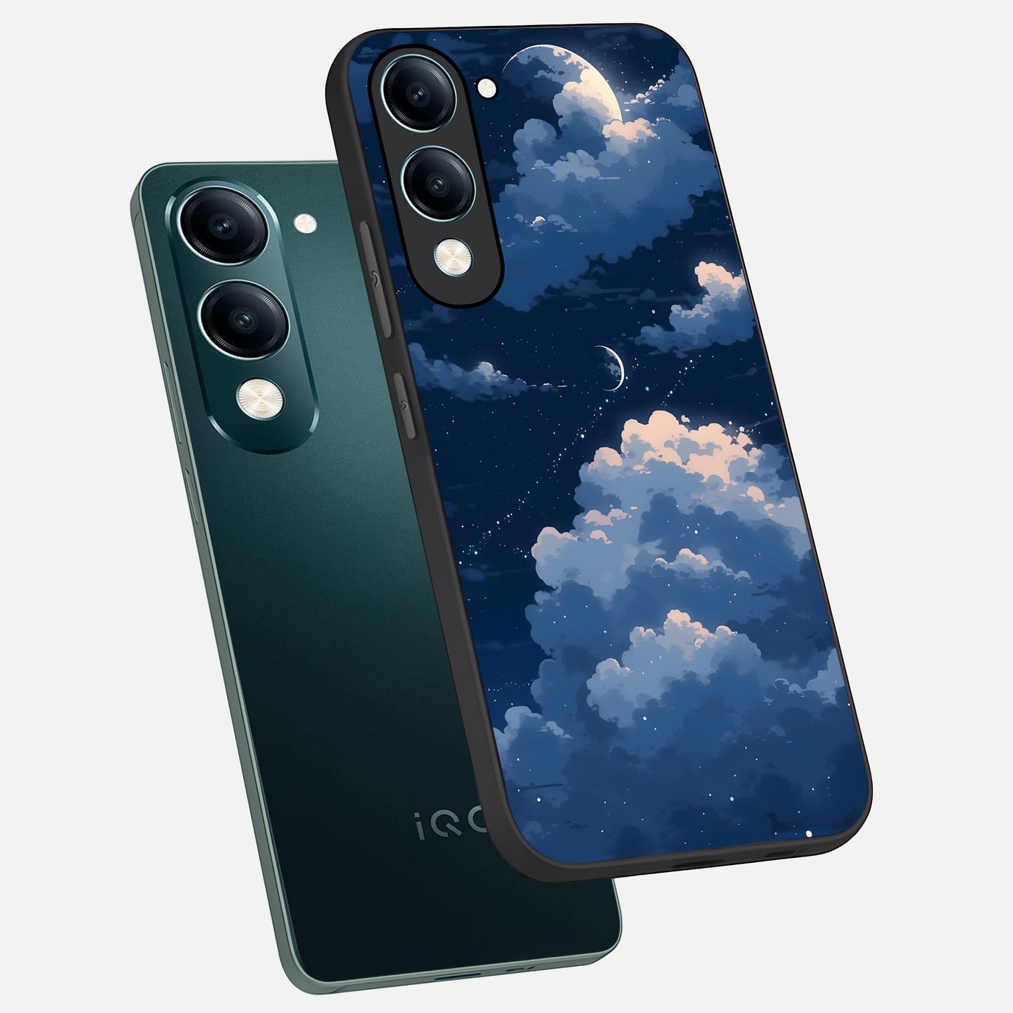  Moon Dream Haze phone case for iQOO Z10 Lite showing premium glass back cover with detailed artwork