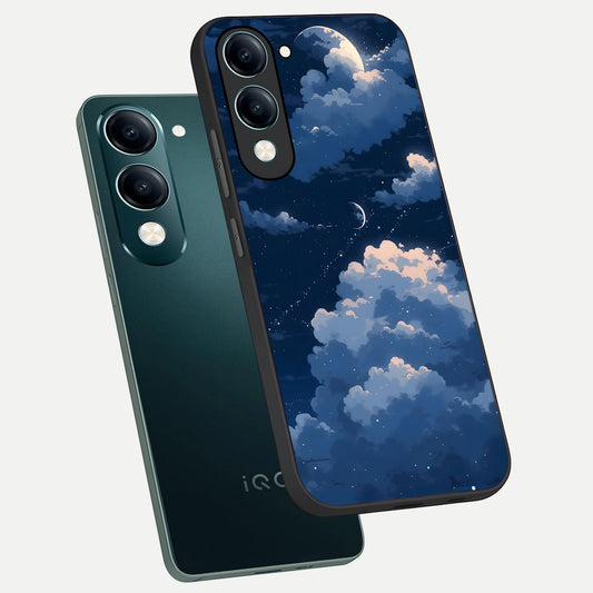  Moon Dream Haze phone case for iQOO Z10 Lite showing premium glass back cover with detailed artwork