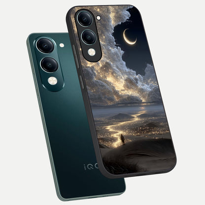  Moonlight Spark Path phone case for iQOO Z10 Lite showing premium glass back cover with detailed artwork