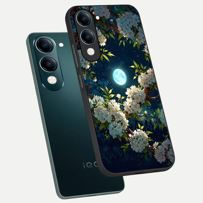  Moonlit Blossom Dream phone case for iQOO Z10 Lite showing premium glass back cover with detailed artwork